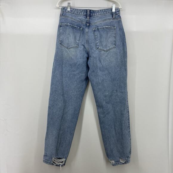 Vervet by Flying Monkey Size 29 High Rise Distressed Mom Jeans Light Wash - Picture 5 of 8